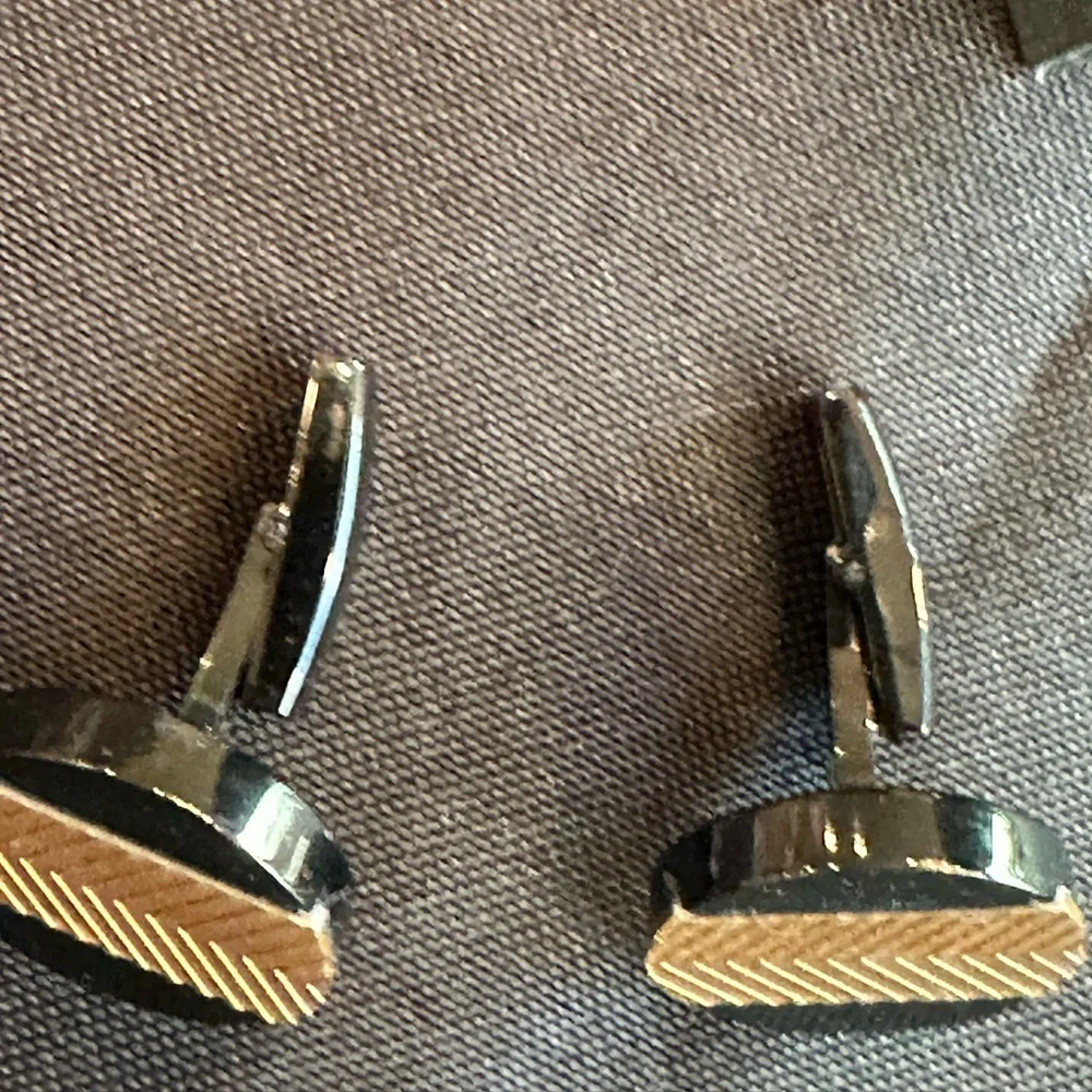 Elegant Black and Gold Cuff Links